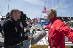 Yann Elies (Groupe Queguiner) 33eme de la Solitaire du Figaro Eric Bompard Cachemire 2014 - Cherbourg le 0é/07/2014