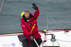 Yann Elies, skipper du Figaro Groupe Queguiner en entrainement pour la Solitaire du Figaro 2014 - Les Glenan le 25/03/2014