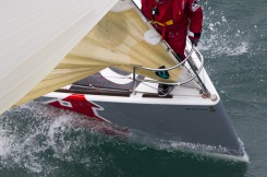 Yann Elies, skipper du Figaro Groupe Queguiner en entrainement pour la Solitaire du Figaro 2014 - Les Glenan le 25/03/2014