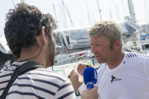 Neutralisation de la 2eme etape de la Solitaire du Figaro - Eric Bompard cachemire a la Corogne (Espagne) - le 08/06/2015