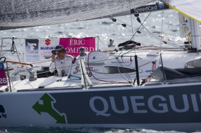 Yann Elies (Groupe Queguiner-Leucemie Espoir) lors de la 2eme etape de la Solitaire du Figaro - Eric Bompard cachemire entre La Corogne (Espagne) et La Cornouaille - Sanxenxo le 11/06/2015