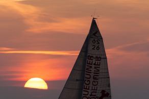 Yann Elies (Groupe Queguiner-Leucemie Espoir) lors de la 3eme etape de la Solitaire du Figaro - Eric Bompard cachemire entre La Cornouaille et Torbay (Angleterre) - Concarneau le 15/06/2015