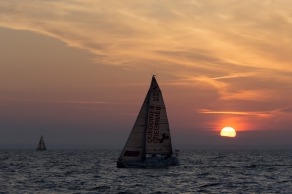 Yann Elies (Groupe Queguiner-Leucemie Espoir) lors de la 3eme etape de la Solitaire du Figaro - Eric Bompard cachemire entre La Cornouaille et Torbay (Angleterre) - Concarneau le 15/06/2015