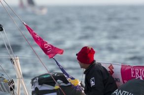 Yann Elies (Groupe Queguiner-Leucemie Espoir) lors de la 3eme etape de la Solitaire du Figaro - Eric Bompard cachemire entre La Cornouaille et Torbay (Angleterre) - Concarneau le 15/06/2015