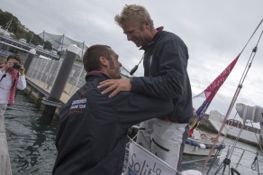 Yann Elies (Groupe Queguiner-Leucemie Espoir) Vainqueur de la 3eme etape de la Solitaire du Figaro - Eric Bompard cachemire entre La Cornouaille et Torbay (Angleterre) - le 17/06/2015