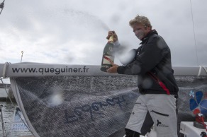 Yann Elies (Groupe Queguiner-Leucemie Espoir) Vainqueur de la 3eme etape de la Solitaire du Figaro - Eric Bompard cachemire entre La Cornouaille et Torbay (Angleterre) - le 17/06/2015