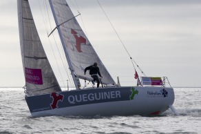 Yann Elies (Groupe Queguiner-Leucemie Espoir) Vainqueur de la 3eme etape de la Solitaire du Figaro - Eric Bompard cachemire entre La Cornouaille et Torbay (Angleterre) - le 17/06/2015