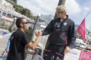 Ambiance sur les pontons avant le depart de la 4eme etape de la Solitaire du Figaro - Eric Bompard cachemire entre Torbay (Angleterre) et Dieppe - Torbay le 21/06/2015