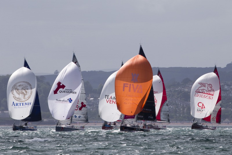 Depart de la 4eme etape de la Solitaire du Figaro - Eric Bompard cachemire entre Torbay (Angleterre) et Dieppe - Torbay le 21/06/2015