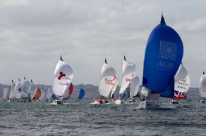 Depart de la 4eme etape de la Solitaire du Figaro - Eric Bompard cachemire entre Torbay (Angleterre) et Dieppe - Torbay le 21/06/2015