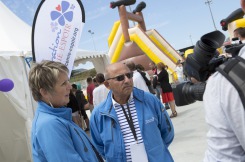 Bapteme du monocoque Imoca Groupe Queguiner-Leucemie Espoir - skipper : Yann Elies - Roscoff le 05/07/2015