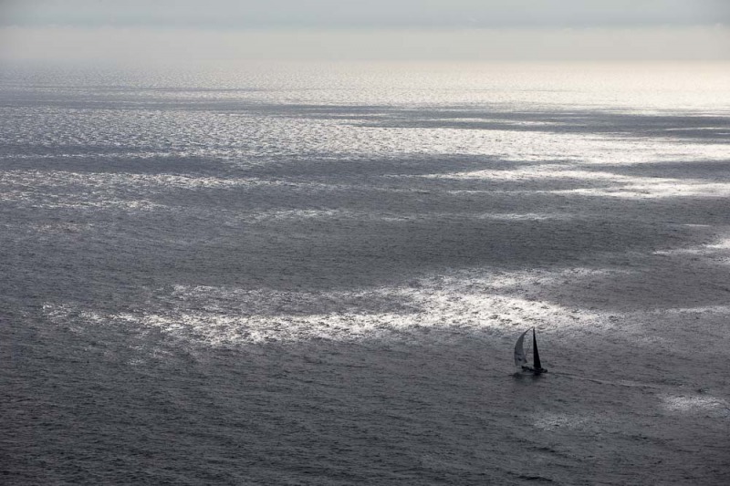 Entrainement du monocoque Imoca Groupe Queguiner-Leucemie Espoir en vue de la Transat Jacques Vabre - Skipper : Yann Elies - Co-Skipper : Charlie Dalin - Le 31/08/2015