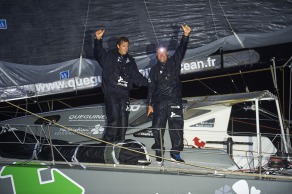 ITAJAÏ, (BRAZIL), le 11 novembre 2015,Transat Jacques Vabre 2015, dans la classe IMOCA, 3eme place pour monocoque QUEGUINER - LEUCEMIE ESPOIR skippers, YANN ELIES et CHARLIE DALIN