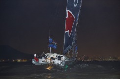 ITAJAÏ, (BRAZIL), le 11 novembre 2015,Transat Jacques Vabre 2015, dans la classe IMOCA, 3eme place pour monocoque QUEGUINER - LEUCEMIE ESPOIR skippers, YANN ELIES et CHARLIE DALIN