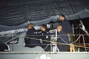 ITAJAÏ, (BRAZIL), le 11 novembre 2015,Transat Jacques Vabre 2015, dans la classe IMOCA, 3eme place pour monocoque QUEGUINER - LEUCEMIE ESPOIR skippers, YANN ELIES et CHARLIE DALIN