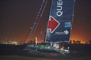 ITAJAÏ, (BRAZIL), le 11 novembre 2015,Transat Jacques Vabre 2015, dans la classe IMOCA, 3eme place pour monocoque QUEGUINER - LEUCEMIE ESPOIR skippers, YANN ELIES et CHARLIE DALIN