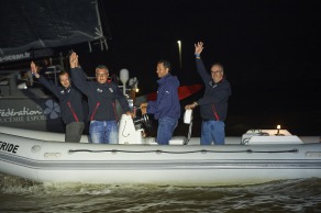 ITAJAÏ, (BRAZIL), le 11 novembre 2015,Transat Jacques Vabre 2015, dans la classe IMOCA, 3eme place pour monocoque QUEGUINER - LEUCEMIE ESPOIR skippers, YANN ELIES et CHARLIE DALIN