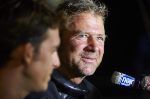 ITAJAÏ, (BRAZIL), le 11 novembre 2015,Transat Jacques Vabre 2015, dans la classe IMOCA, 3eme place pour monocoque QUEGUINER - LEUCEMIE ESPOIR skippers, YANN ELIES et CHARLIE DALIN