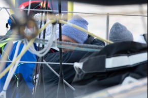 Yann Elies, skipper de l Imoca Queguiner-Leucemie Espoir avant le depart du Vendee Globe 2016 - Les Sables d'Olonne le 06/11/2016