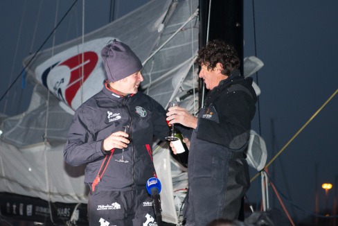 Yann Elies, skipper du monocoque Imoca Queguiner-Leucemie Espoir, 5eme du Vendee Globe 2016-2017 en 80j 3h 11m et 9s- Les Sables d Olonne le 25/01/2017