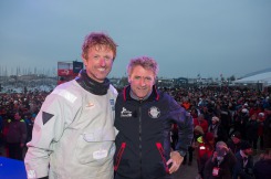 Yann Elies, skipper du monocoque Imoca Queguiner-Leucemie Espoir, 5eme du Vendee Globe 2016-2017 en 80j 3h 11m et 9s- Les Sables d Olonne le 25/01/2017