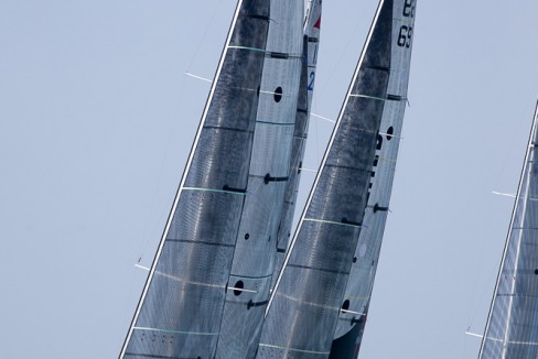 Yann Elies, skipper du Figaro Queguiner-Leucemie Espoir lors du depart de la Solo Concarneau 2017 - le 06/04/2017