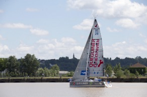 Yann Elies, skipper du Figaro Queguiner-Leucemie Espoir