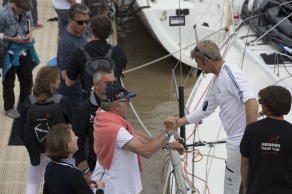 Depart des pontons de la 1ere etape de la Solitaire Urgo Le Figaro 2017 entre Bordeaux et Gijon - Pauillac le 04/06/2017