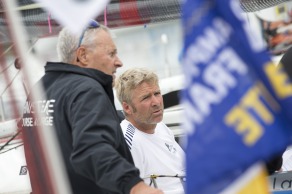 Yann Elies (Queguiner-Leucemie Espoir) lors du départ des pontons de la 3ème étape de la Solitaire URGO Le Figaro