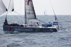 Yann Elies (Queguiner-Leucemie Espoir) lors de la 4eme etape de la Solitaire Urgo Le Figaro entre Concarneau et Dieppe - le 22/06/2017