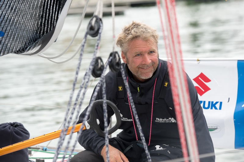 Yann Elies (Queguiner-Leucemie Espoir) 6eme de la 4eme etape de la Solitaire Urgo Le Figaro - Dieppe le 23/06/2017