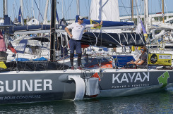 Samedi 14 septembre 2019, la Trinité sur mer, Tour de Bretagne Voile 2019, arriées de la dernière étape Lorient-La Trinité sur Mer. QUEGUINER-KAYAK,LE TURQUAIS Tanguy et BERRY Luke.