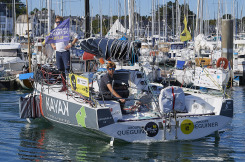 Samedi 14 septembre 2019, la Trinité sur mer, Tour de Bretagne Voile 2019, arriées de la dernière étape Lorient-La Trinité sur Mer. QUEGUINER-KAYAK,LE TURQUAIS Tanguy et BERRY Luke.