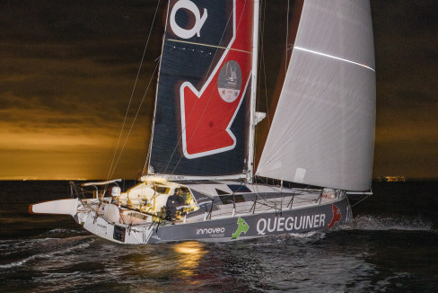 Corentin Douguet et Yohann Richomme ? bord du Class 40 Queguiner-Innoveo deuxi?me de la CIC Normandy Channel Race 2022, Ouistreham le 20 mai 2022,
Photo ? Jean-Marie LIOT / CIC Normandy Channel Race