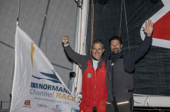 Corentin Douguet et Yohann Richomme ? bord du Class 40 Queguiner-Innoveo deuxi?me de la CIC Normandy Channel Race 2022, Ouistreham le 20 mai 2022,
Photo ? Jean-Marie LIOT / CIC Normandy Channel Race