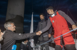 Corentin Douguet et Yohann Richomme ? bord du Class 40 Queguiner-Innoveo deuxi?me de la CIC Normandy Channel Race 2022, Ouistreham le 20 mai 2022,
Photo ? Jean-Marie LIOT / CIC Normandy Channel Race