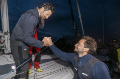 Corentin Douguet et Yohann Richomme ? bord du Class 40 Queguiner-Innoveo deuxi?me de la CIC Normandy Channel Race 2022, Ouistreham le 20 mai 2022,
Photo ? Jean-Marie LIOT / CIC Normandy Channel Race